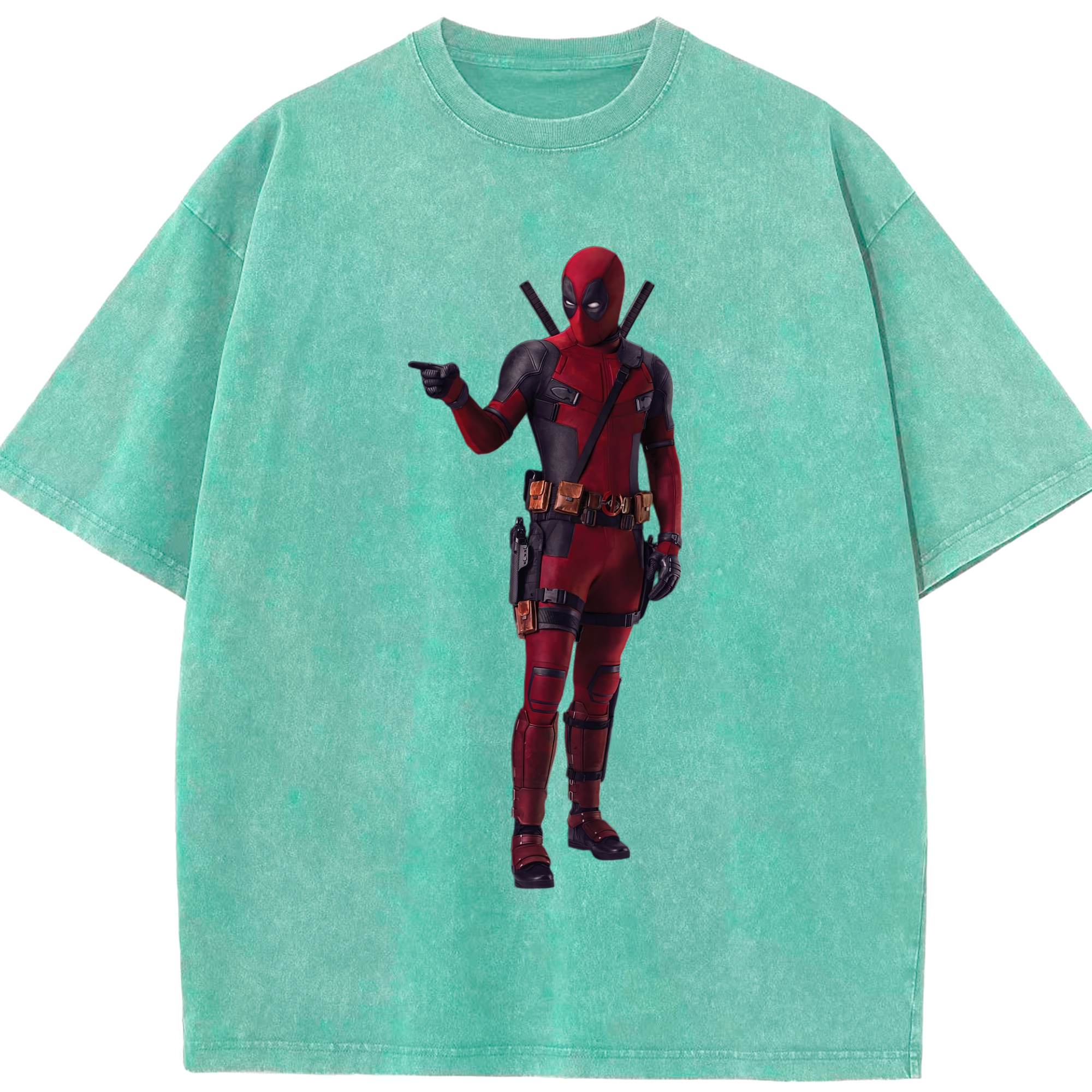 （画像用） Deadpool デッドプール 綿100% ヴィンテージ風 半袖Tシャツ（フロントプリント）
